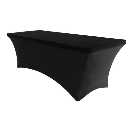 black Fitted Spandex Rectangular Tablecloth