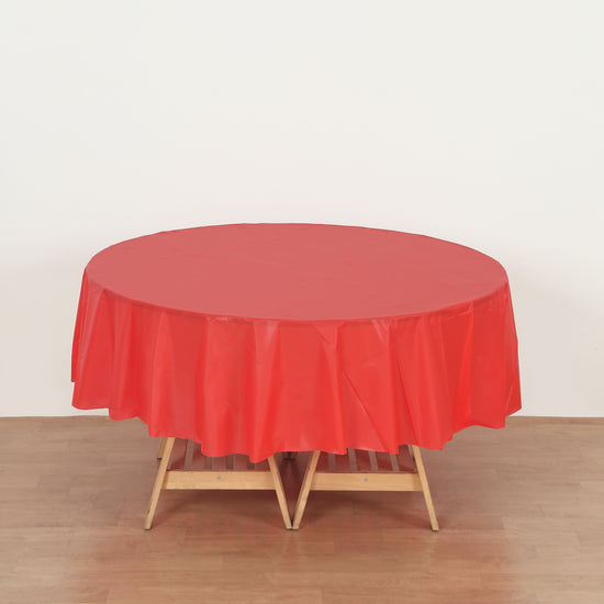 round red plastic table cover