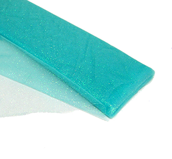 aqua 54" x 10 Yards (30 ft) Glitter Fabric Tulle Bolt