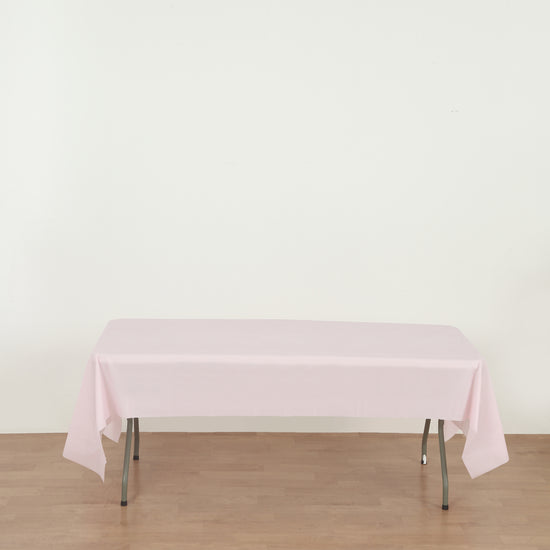 rectangle light pink plastic table cover