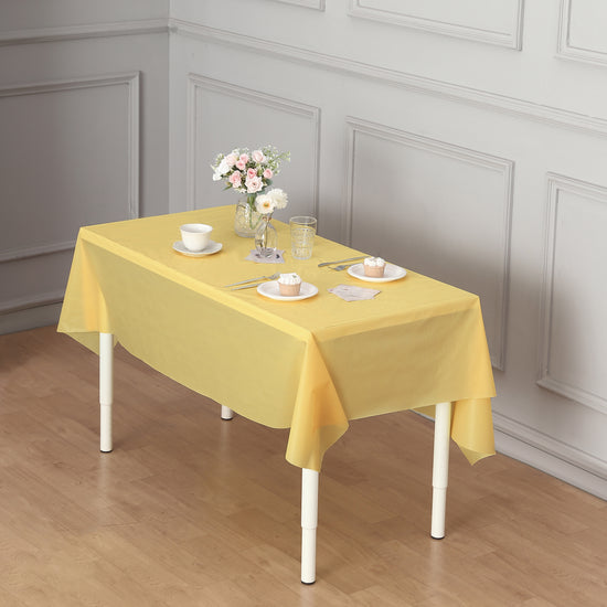 yellow plastic table cover roll