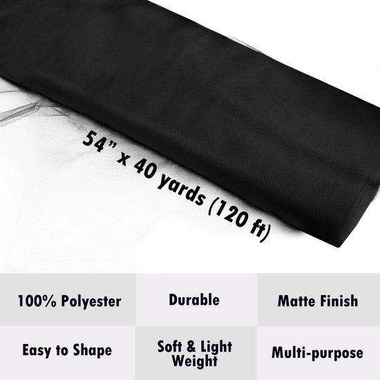 black tulle Fabric Tulle Bolt