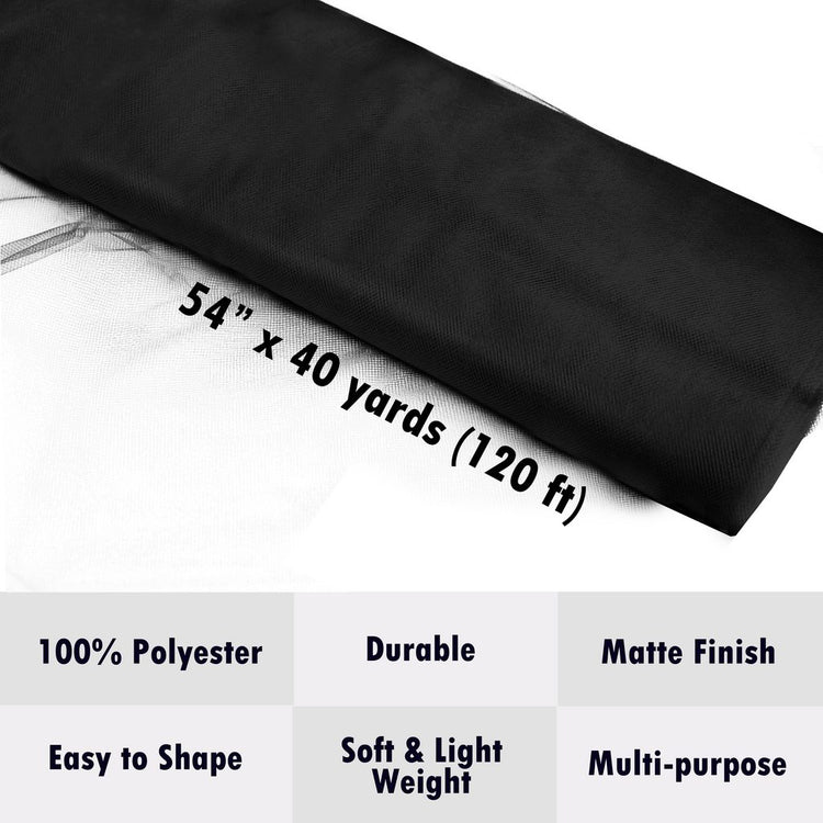 black tulle Fabric Tulle Bolt