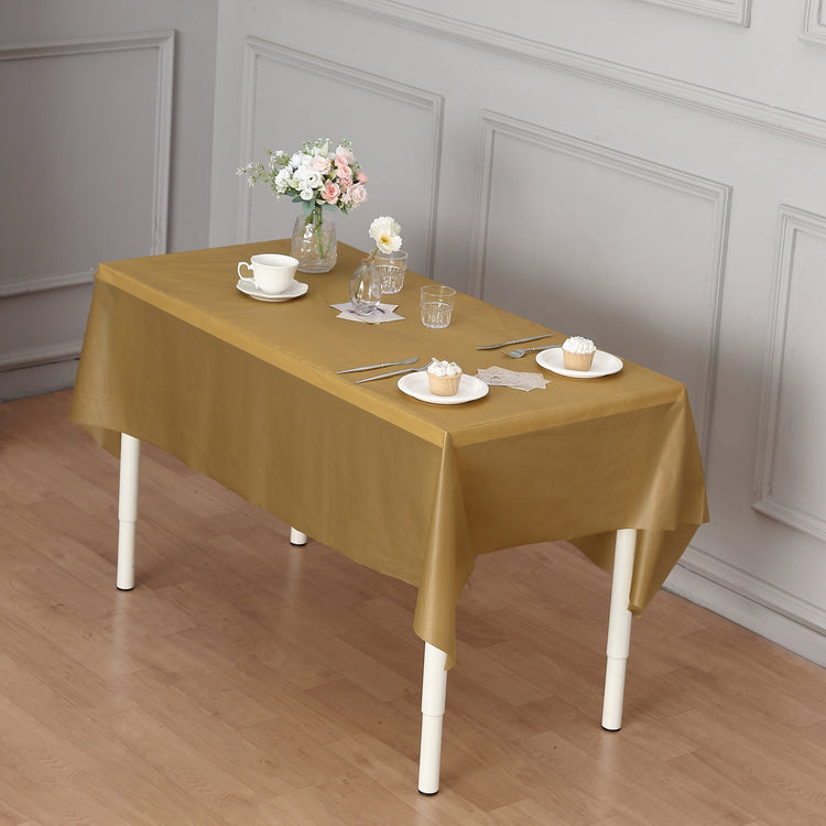 gold plastic table cover roll