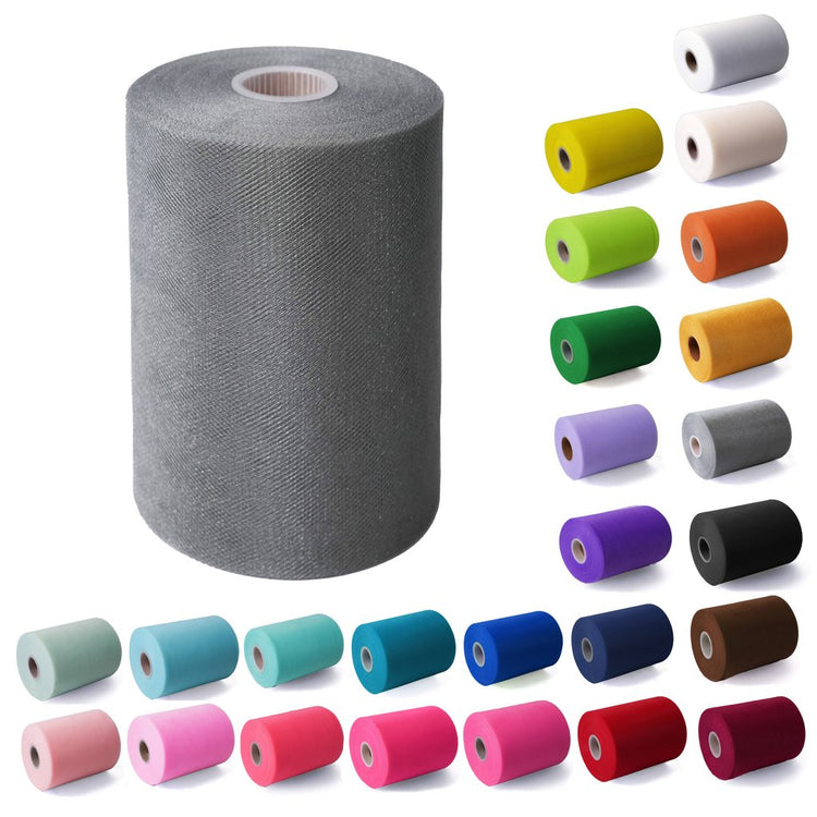 Tulle Fabric Roll 6" by 100 Yards (300 ft) Fabric Tulle Spool for DIY Tutu Bow, Wedding and Decoration. Value Pack.