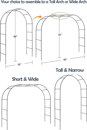 adjustable White Metal Arch