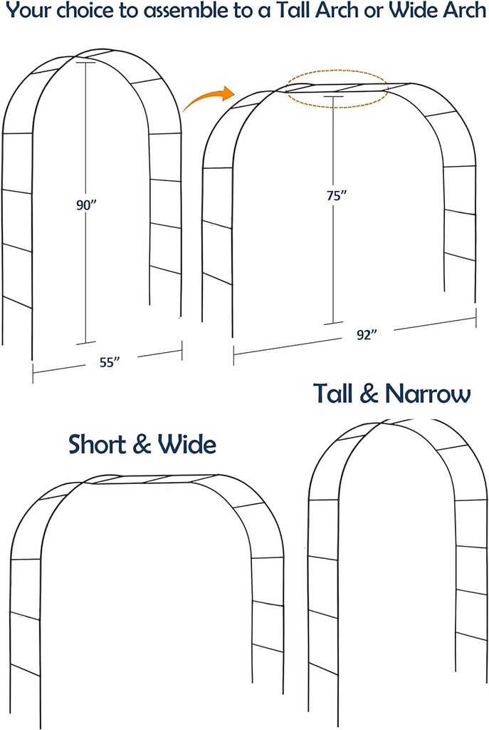 adjustable White Metal Arch