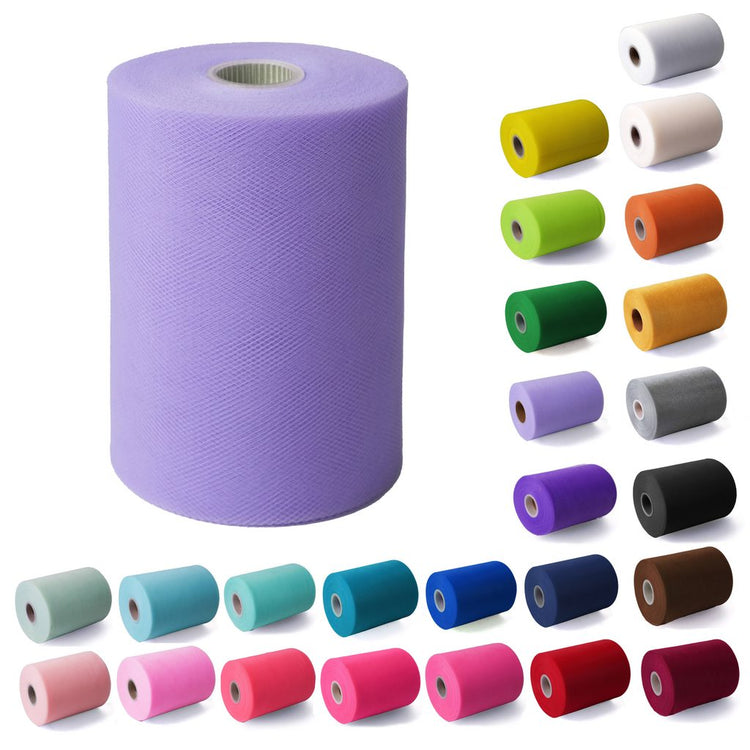 Tulle Fabric Roll 6" by 100 Yards (300 ft) Fabric Tulle Spool for DIY Tutu Bow, Wedding and Decoration. Value Pack.