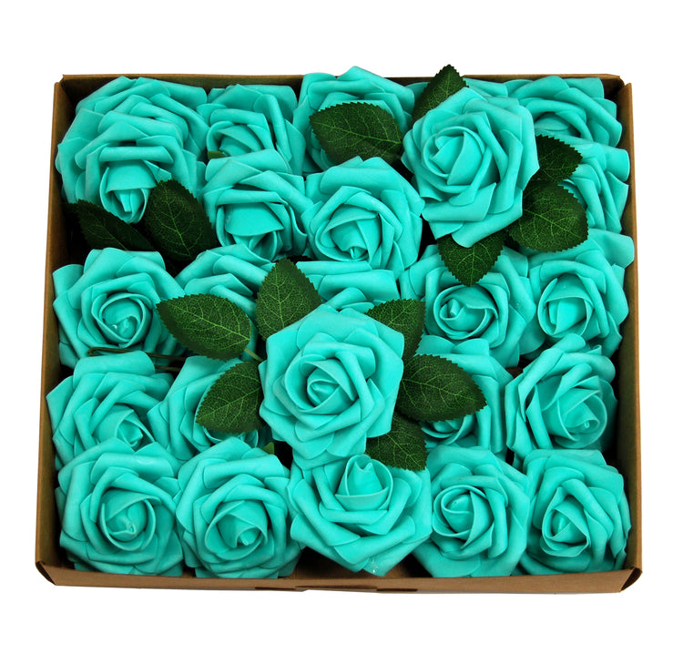 aqua Artificial foam Rose Flower