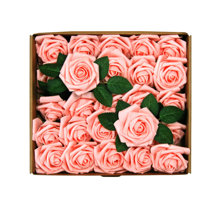 peach Artificial foam Rose Flower