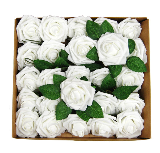 white Artificial foam Rose Flower