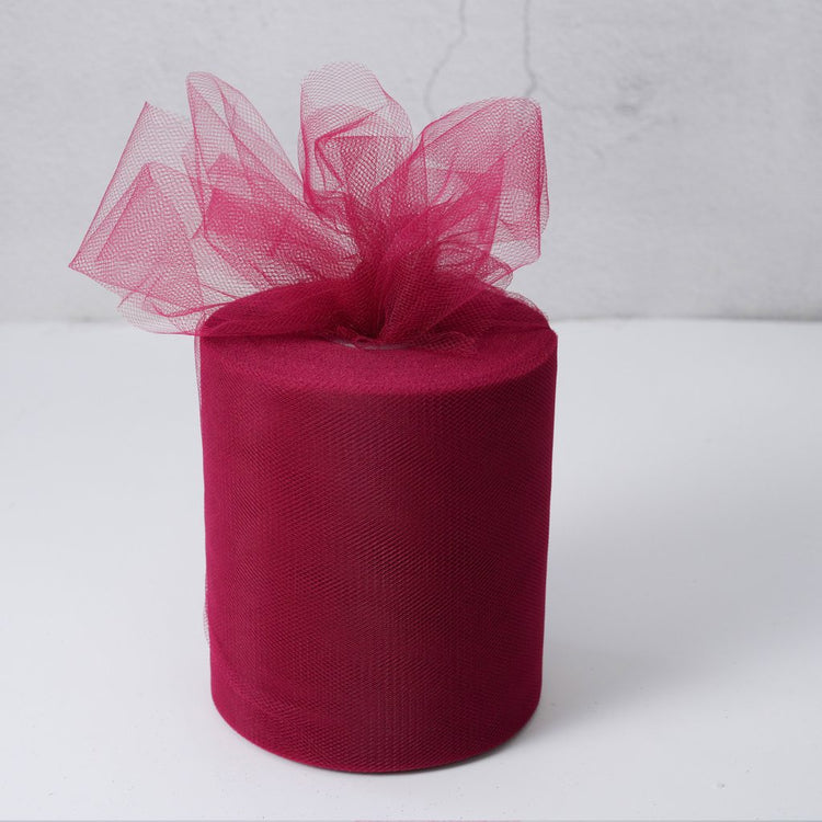 burgundy Tulle Fabric Roll