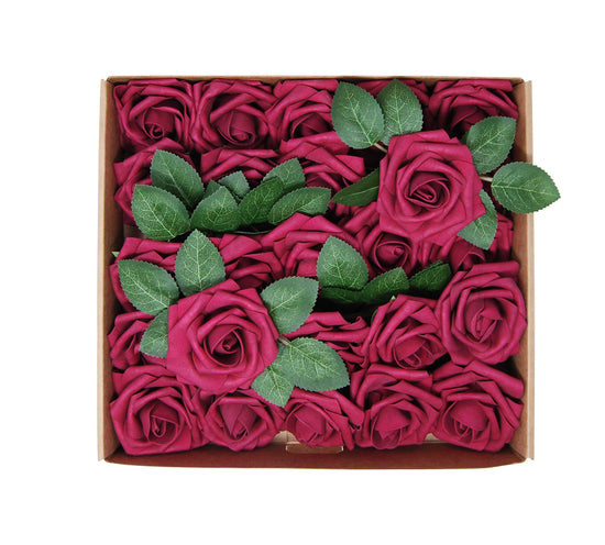 burgundy Artificial foam Rose Flower