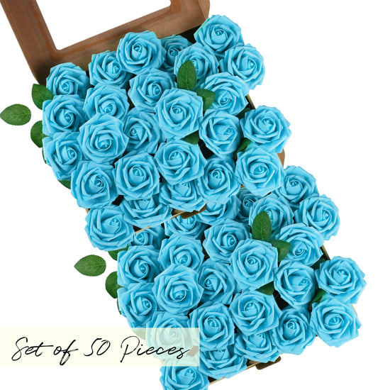 light blue Artificial foam Rose Flower