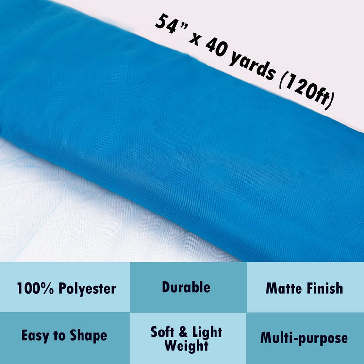 turquoise Fabric Tulle Bolt