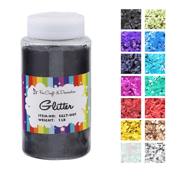 chunky black glitter