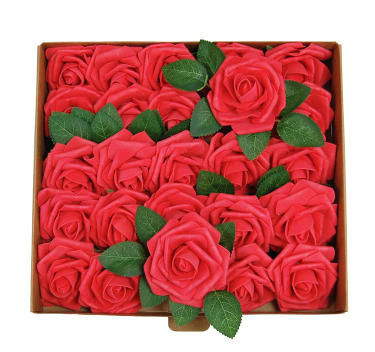 coral Artificial foam Rose Flower