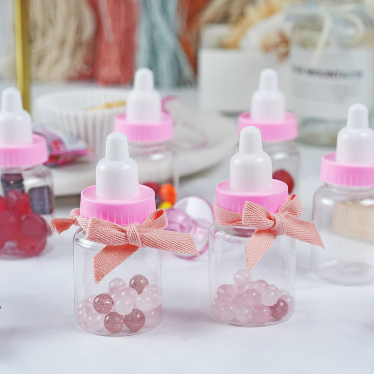 Set of 24 - 3.5" Mini Plastic Milk Bottle Fillable Baby Shower Favor Decoration