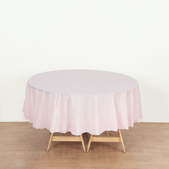 round light pink plastic table cover
