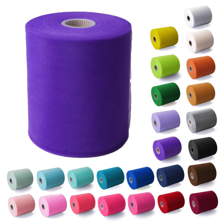 Tulle Fabric Roll 6" by 200 Yards (600 ft) Fabric Tulle Spool for DIY Tutu Bow, Wedding and Decoration. Value Pack.
