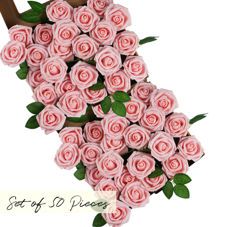 peach Artificial foam Rose Flower