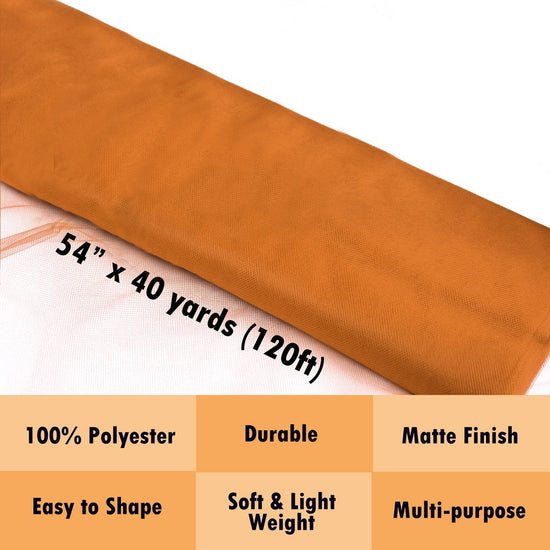 orange tulle Fabric Tulle Bolt