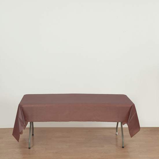 rectangle brown plastic table cover