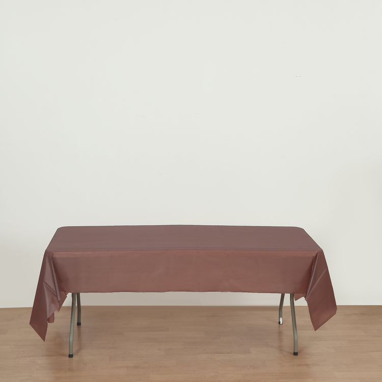 rectangle brown plastic table cover