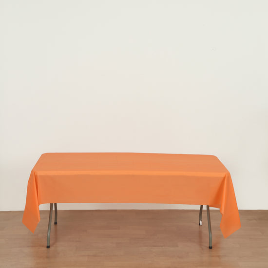 rectangle orange plastic table cover