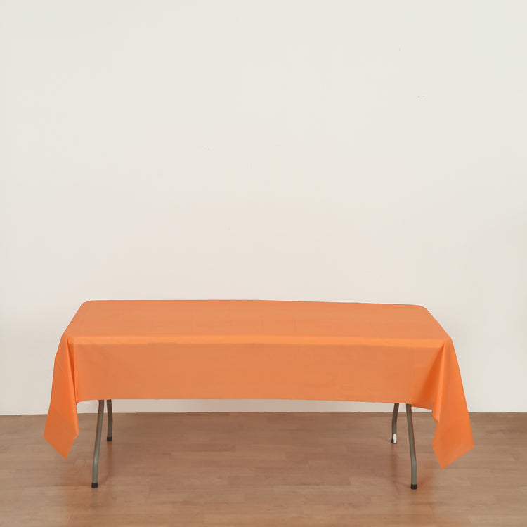 rectangle orange plastic table cover