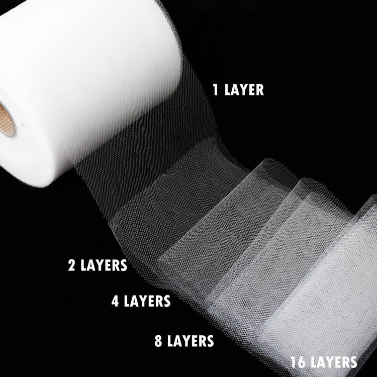 Tulle Fabric Roll 6" by 200 Yards (600 ft) Fabric Tulle Spool for DIY Tutu Bow, Wedding and Decoration. Value Pack.