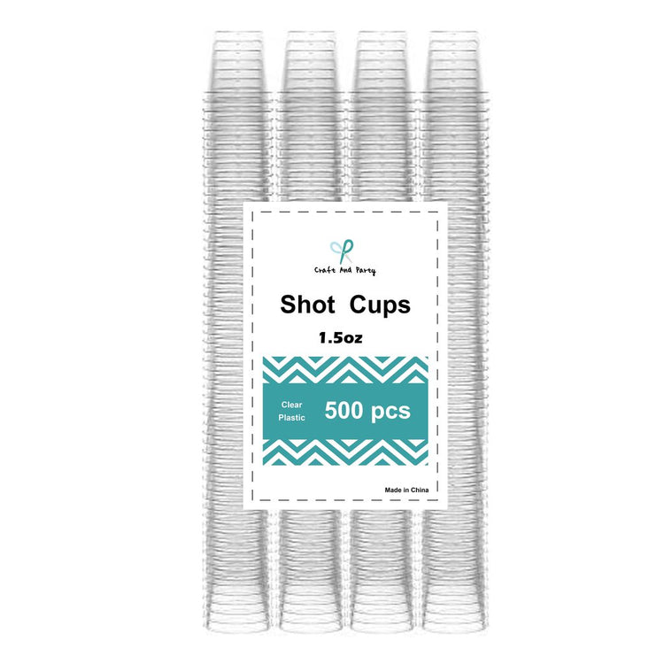 Premium Clear Shot Glasses. Disposable Clear Cups.
