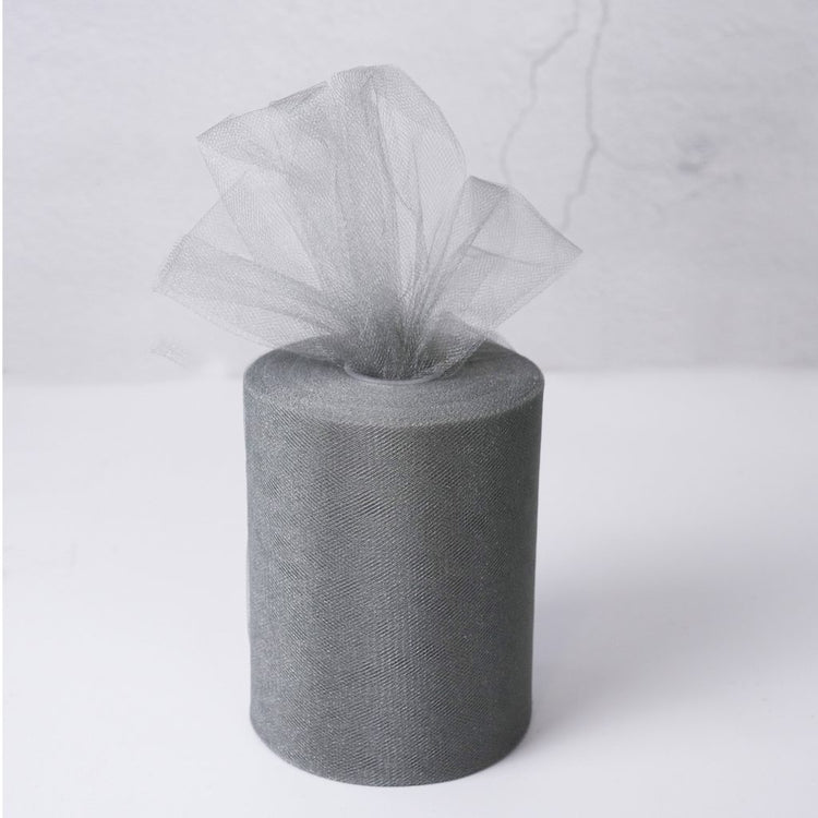 silver Tulle Fabric Roll