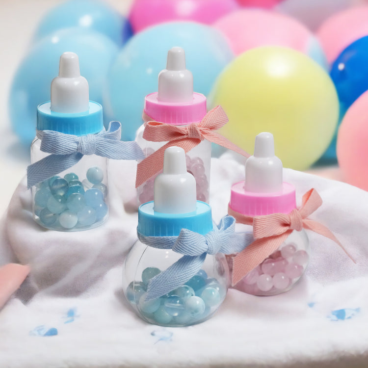Set of 24 - 3.5" Mini Plastic Milk Bottle Fillable Baby Shower Favor Decoration