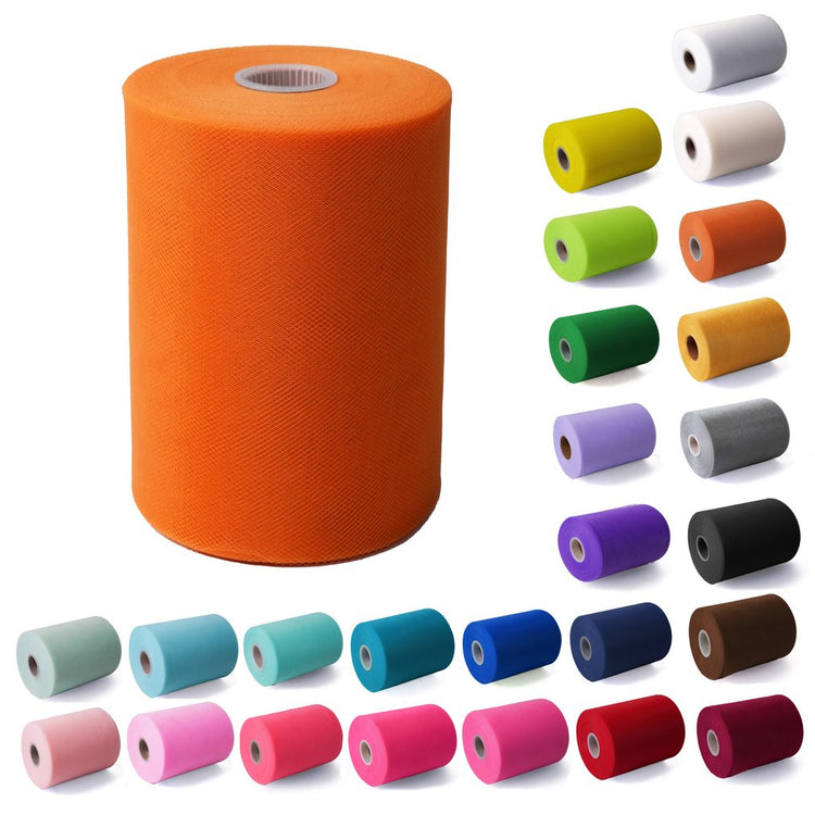 Tulle Fabric Roll 6" by 100 Yards (300 ft) Fabric Tulle Spool for DIY Tutu Bow, Wedding and Decoration. Value Pack.