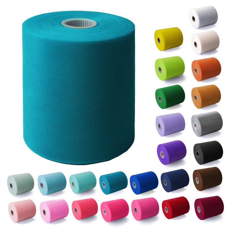 Tulle Fabric Roll 6" by 200 Yards (600 ft) Fabric Tulle Spool for DIY Tutu Bow, Wedding and Decoration. Value Pack.