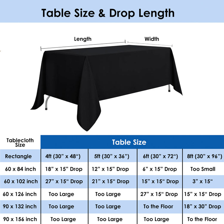 10pcs Premium Rectangluar Polyester Table Cloth