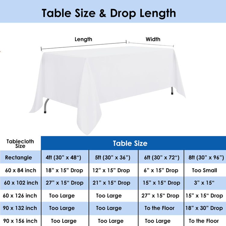 10pcs Premium Rectangluar Polyester Table Cloth