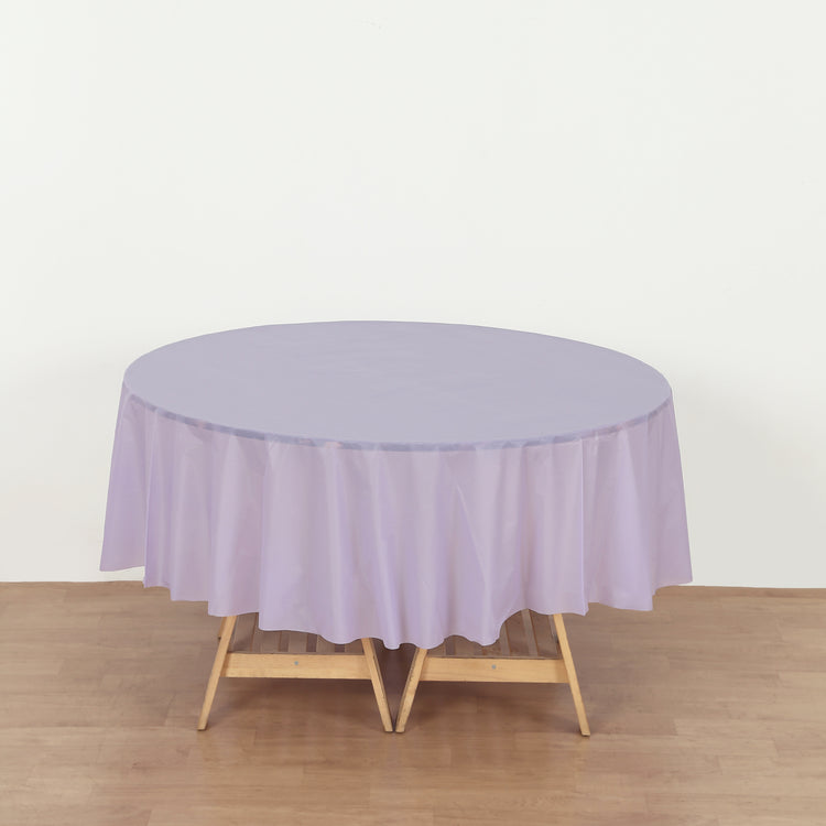 lavender Round 84" Heavy Duty Plastic Table Cover
