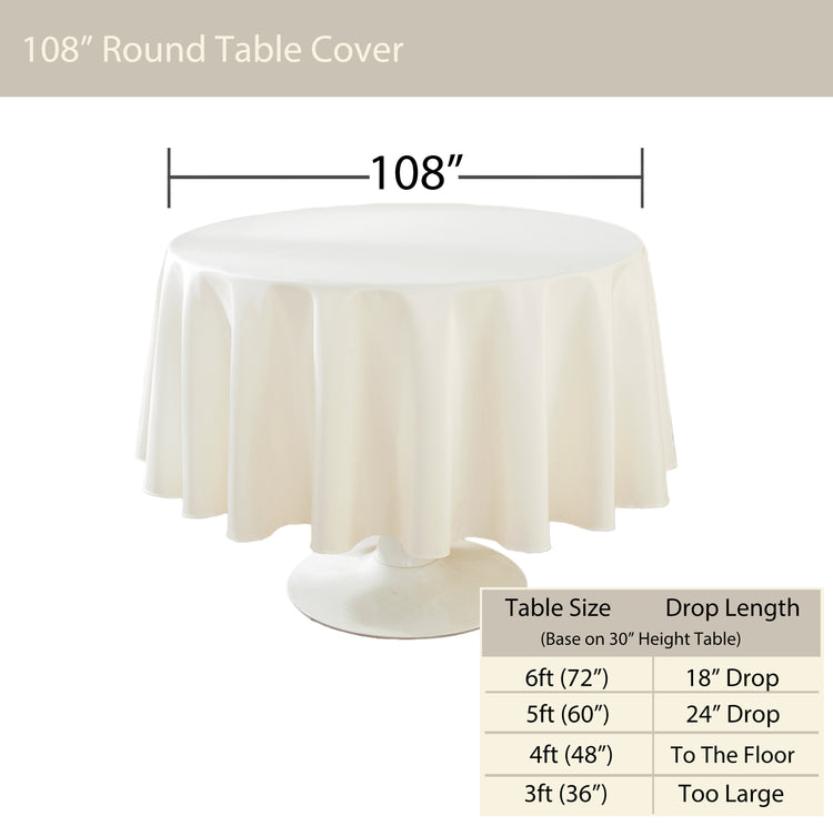 Round Table Polyester Premium Round Polyester Table Cloth