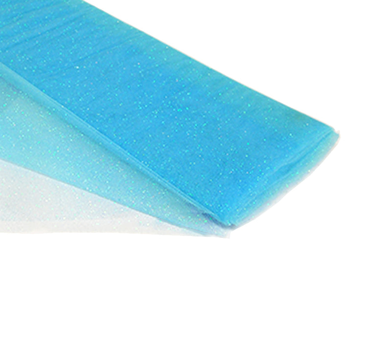 light blue 54" x 10 Yards (30 ft) Glitter Fabric Tulle Bolt