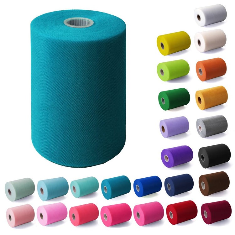 Tulle Fabric Roll 6" by 100 Yards (300 ft) Fabric Tulle Spool for DIY Tutu Bow, Wedding and Decoration. Value Pack.
