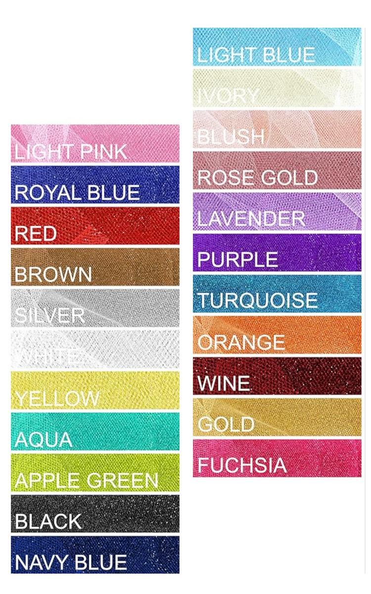 54" x 10 Yards (30 ft) Glitter Fabric Tulle Bolt for DIY Tutu Skirt, Wedding and Decoration