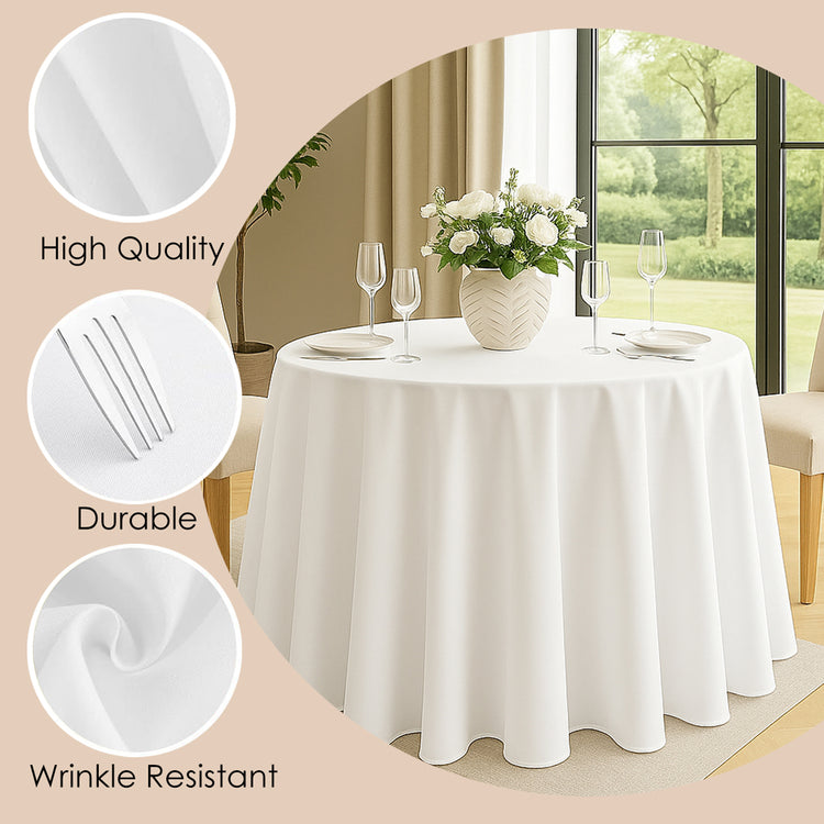 10pcs Premium Round Polyester Table Cloth