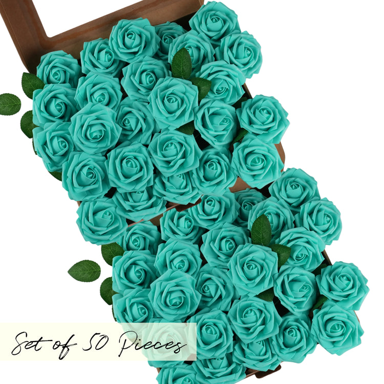 aqua Artificial foam Rose Flower