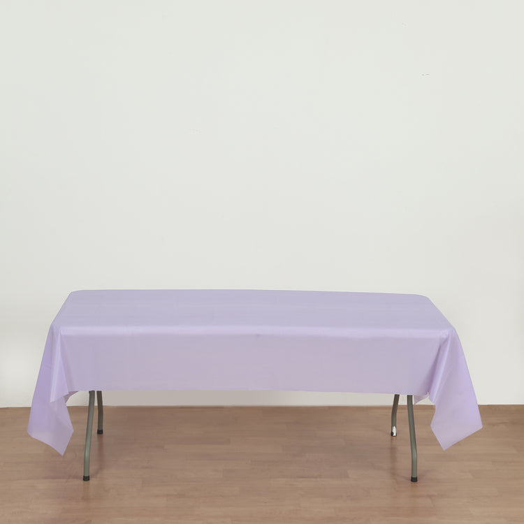 rectangle lavender plastic table cover