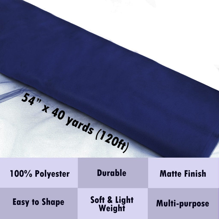 navy blue tulle Fabric Tulle Bolt