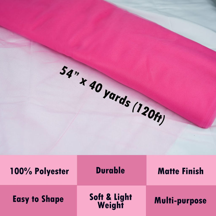 hot pink tulle Fabric Tulle Bolt