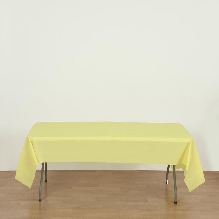 rectangle yellow plastic table cover
