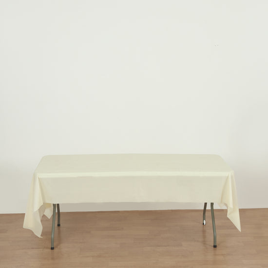 rectangle ivory plastic table cover